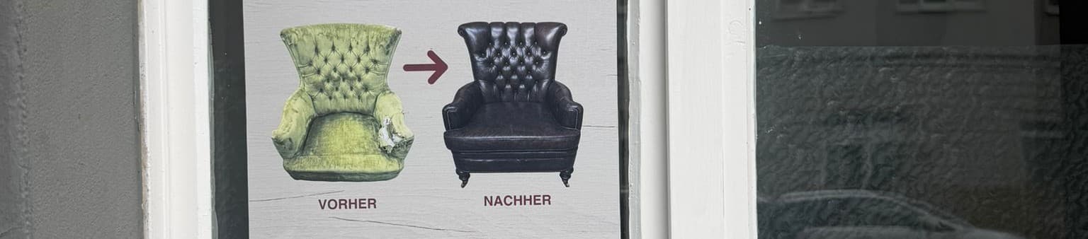 Chesterfield-Sessel vorher/nachher
