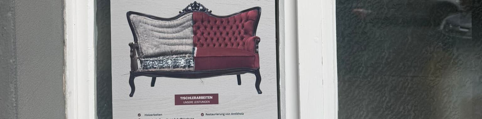 Antikes Sofa vorher/nachher